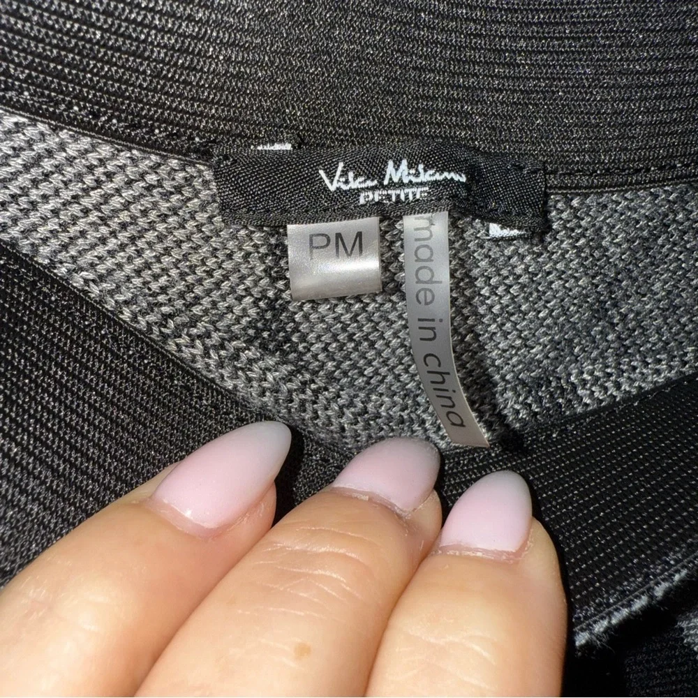 Viva Milano Petite Argyle Knit Skirt PM – Black Gray Flare Stretch - Picture 3 of 4